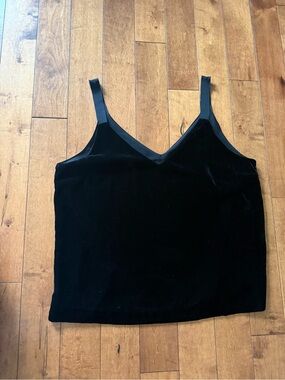 J. Crew Black Velvet V-Neck Camisole Top